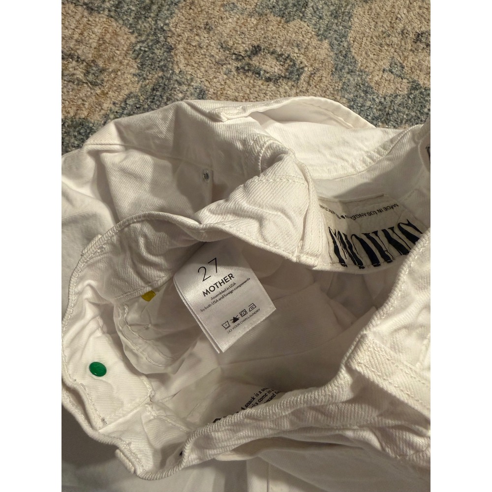 MOTHER Snacks High Waisted Push Pop Crop Jeans White Size 27 Excellent Condition - Picture 3 of 7